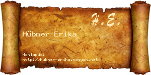 Hübner Erika névjegykártya